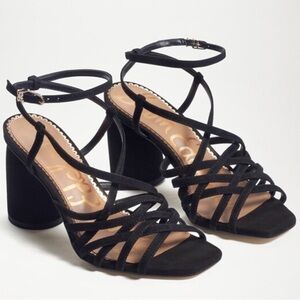 Sam Edelman Daffodil Black Suede Sandal, Size 6